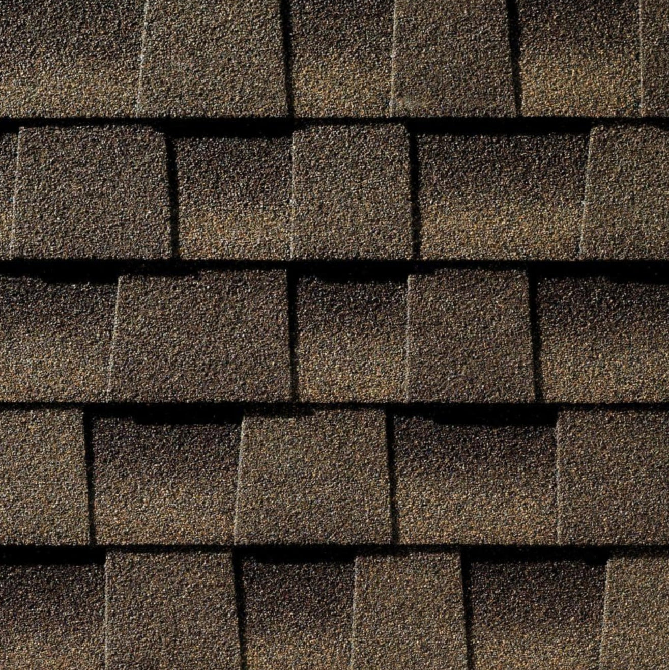 Close-up of GAF Timberline HDZ 33.33 sq. ft. Per Bundle Laminated High Definition Shingles, arranged horizontally in a staggered pattern with a textured surface and StainGuard Plus Algae Protection for lasting beauty.